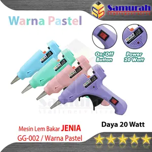 Mesin Lem Tembak JENIA GG 02 Glue Gun Pastel Kecil / Alat Perekat Bakar 20 Watt + On / Off