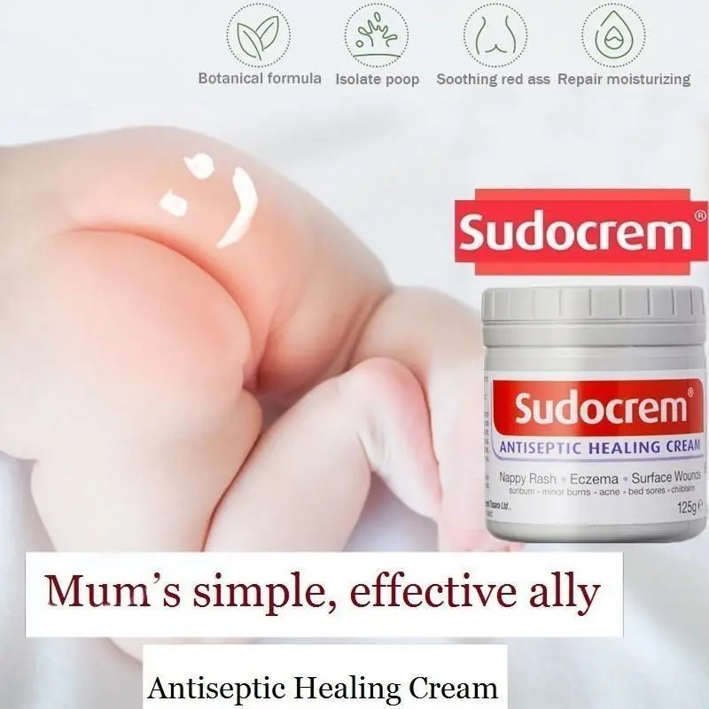Sudocrem Baby Butt Cream 60g/125g - Soothing Moisturizer for Baby’s Skin Softness and Health - Relieves Redness and Itching