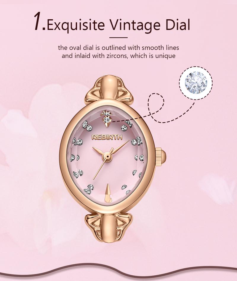Product Introduction of REBIRTH Jam Tangan Wanita Gelang Anti Air Original Korea Elgant Model Tali Mutiara Jam Tangan Cewek   REL0136 5