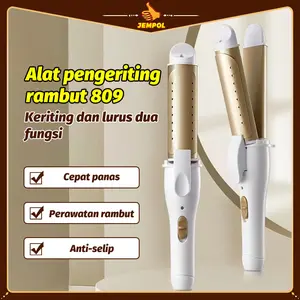 JEMPOL Love Nova NHC 809 CRM Alat Catok Rambut Catokan Lurus Curly Hair Iron Keramik Pengeriting Rambut, Catokan 2in1 Catokan Keriting Dan Lurus Jadi 1 Catokan Korea NHC-809