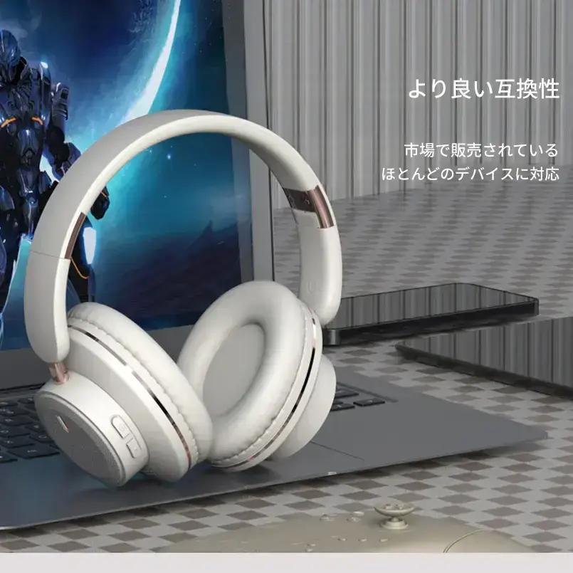 2026年新型Bluetoothヘッドフォン、HiFi音楽対応、マイク搭載