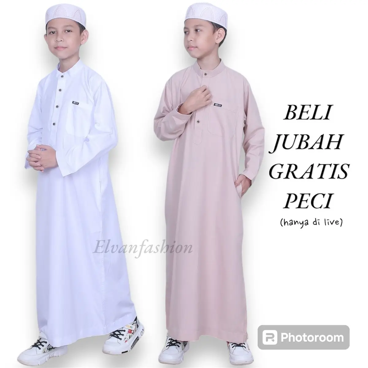 ELVAN FASHION-JUBAH/GAMIS ANAK TANGGUNG "HUSEIN" LENGAN PANJANG