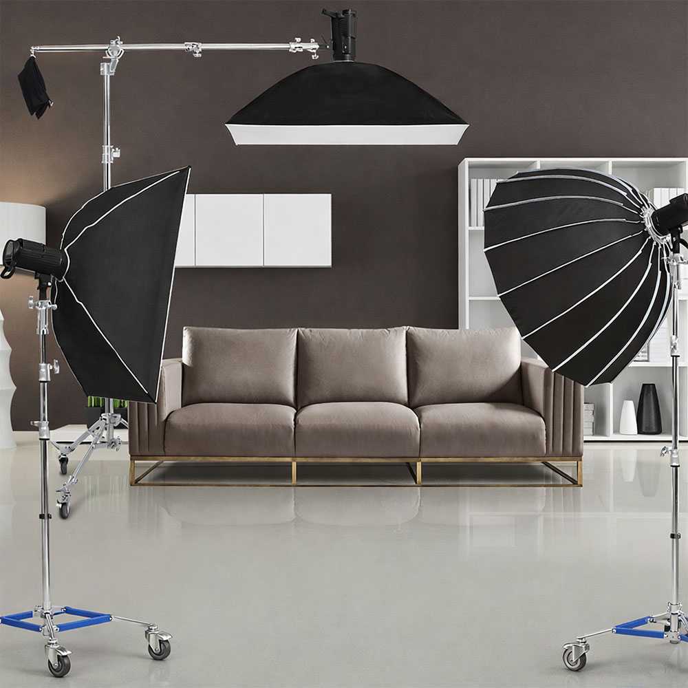 TaffSTUDIO Light Stand Tripod Studio Heavy Duty Stainless Steel 3.2M - 320FS