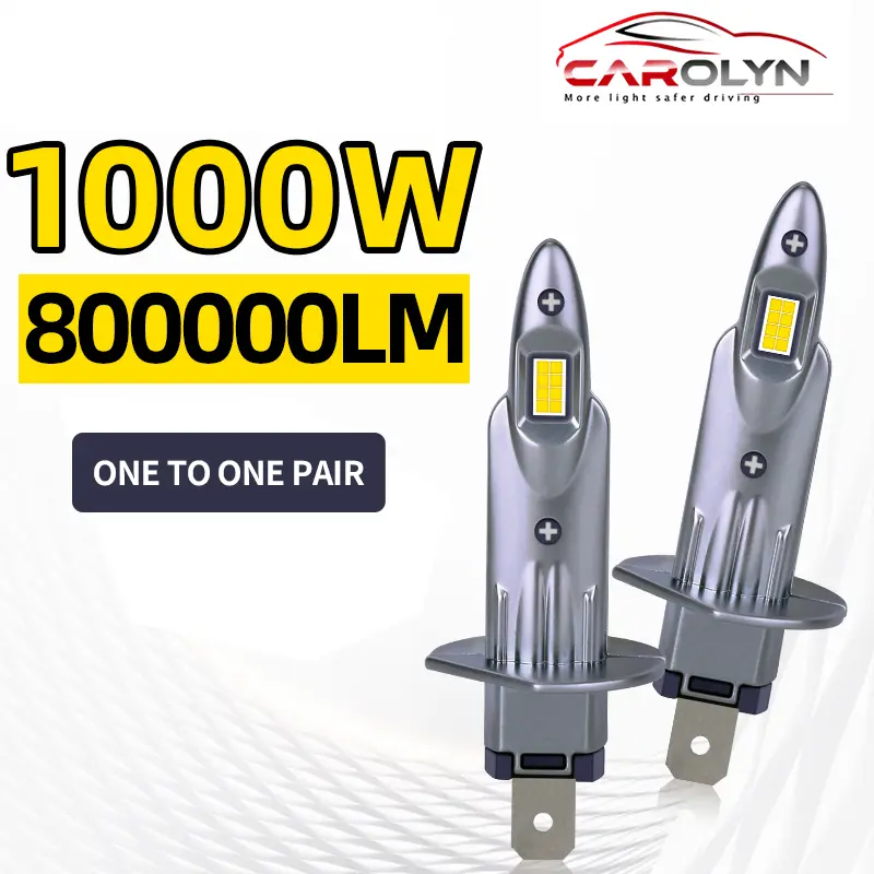 CAMOTO 2 60W H7 LED lights, high-power 1:1 mini car lights, car headlights, wireless H7 turbo LED 12V 6500K car LED bulbs
