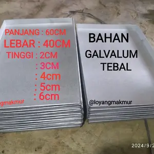 LOYANG NAMPAN / LOYANG OVEN GAS UKURAN 60 X 40 TINGGI 2cm 3cm 4cm 5cm dan 6cm BAHAN GALVALUM Kitchenware tahan karat Kue