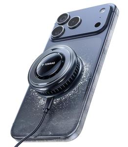 「TORRAS Ostand PolarCircle」【Qi2.2 25W急速・瞬間冷却】ワイヤレス充電器 ペルチェ素子 静音ファン 360°回転スタンド MagSafe充電器 折りたたみ式 置くだけ スマホ冷却 iPhone17/16/ Galaxy S26 Ultra PSE認証済み 出張·旅行·オフィスに最適 （ブラック）