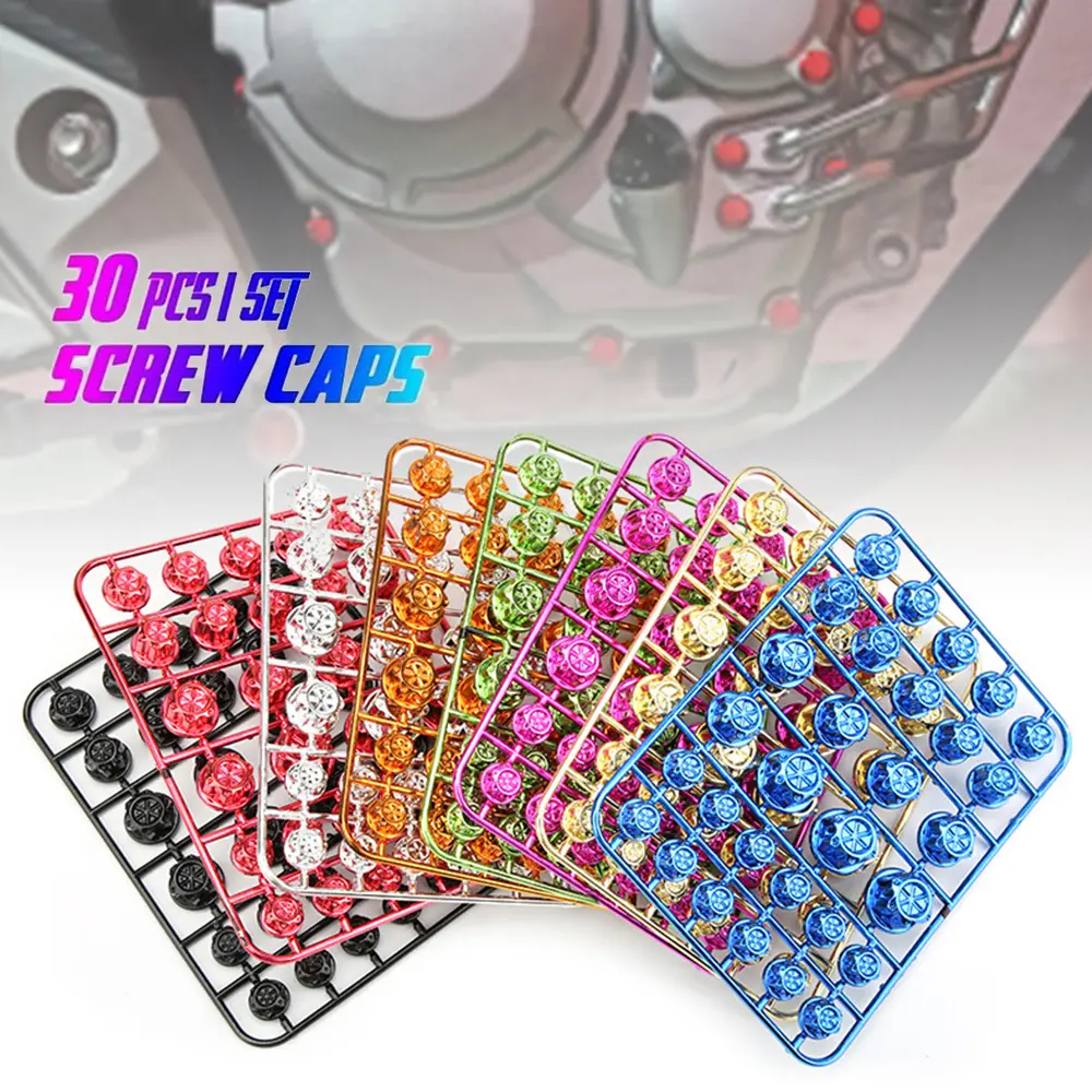 30PCS/Set Screw Cap Cover Head Body Decorative Engine Nut Bolt Caps Compatible with Bicycle Accessories