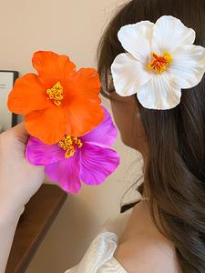 Vacaciones junto al mar, diseño de flor simulada con clip de pico de pato de esponja, arreglo floral lindo, accesorios en forma de girasol, fáciles de combinar, ideales para uso diario y ocasiones especiales