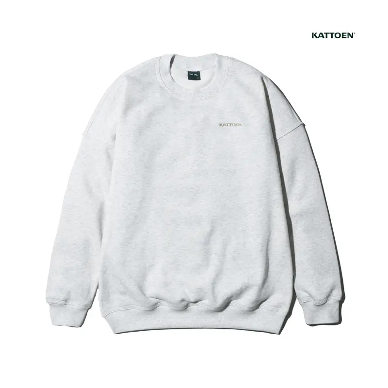 Kattoen - Crewneck White Mist Sweater Oversized Basic Fleece 0