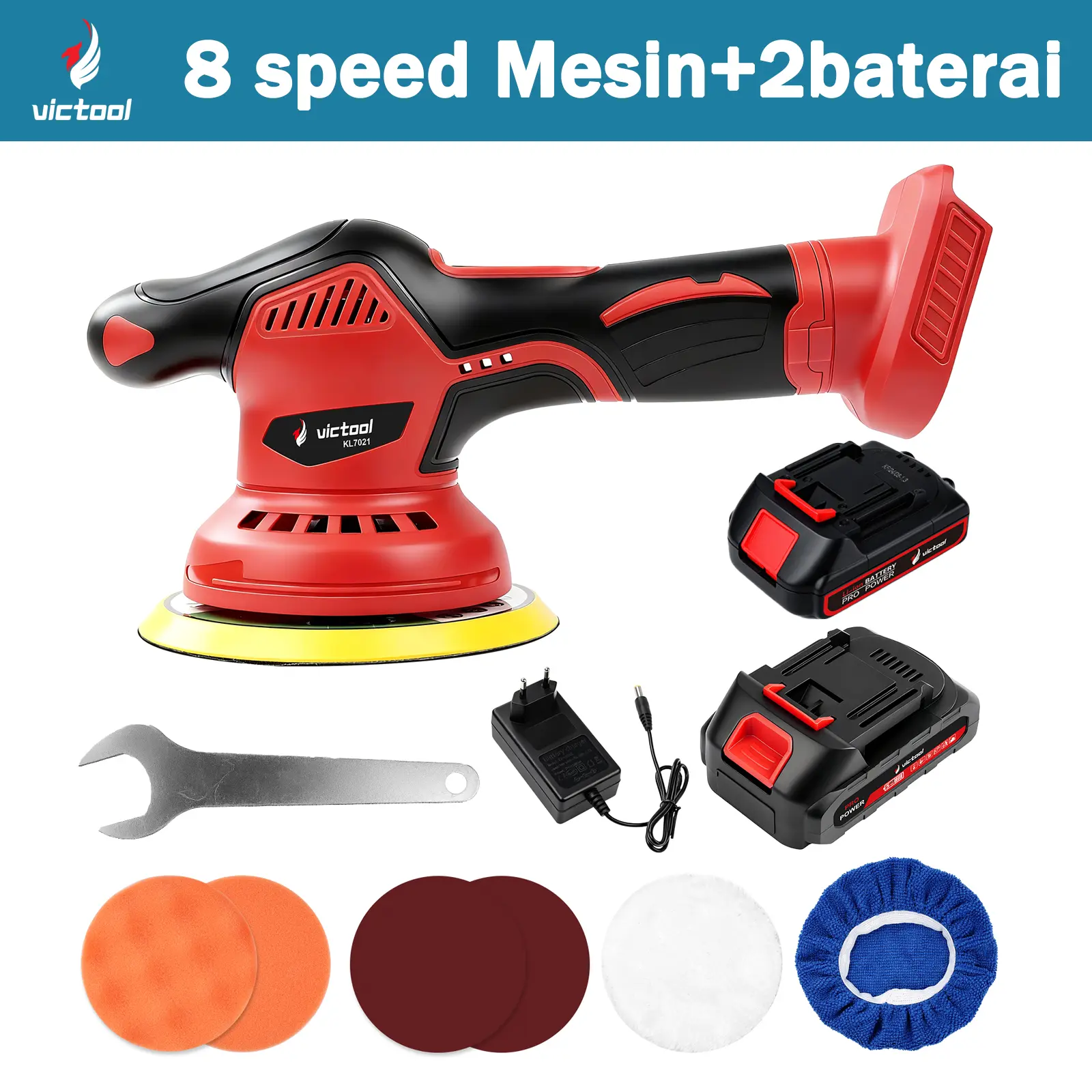 8 speed mesin+2 baterai