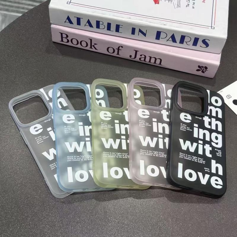 Đơn giản chữ cái tiếng Anh áp dụng cho vỏ điện thoại Apple iPhone 16PROMax / 14/13/12 / cảm giác da mài mòn mới