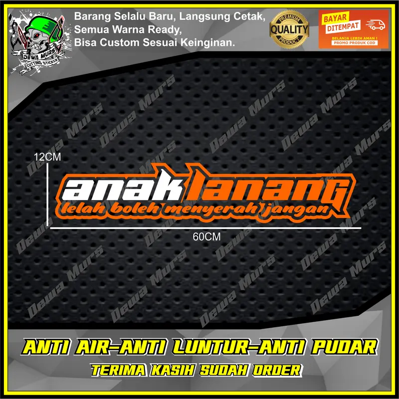 Cutting Sticker ANAK LANANG 2 WARNA Sticker Cocok Buat Motor Dan Mobil 3