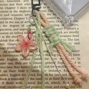 PROMO! [FREE STIKER]   ganci bagcharm keychain Macrame Pastel Gantungan Kunci lucu dari Tali katun aesthetic
