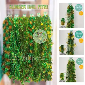 10PCS Slinger Idul Fitri Lebaran / Tinsel Dekorasi Parcel Idul Fitri Hijau Gold