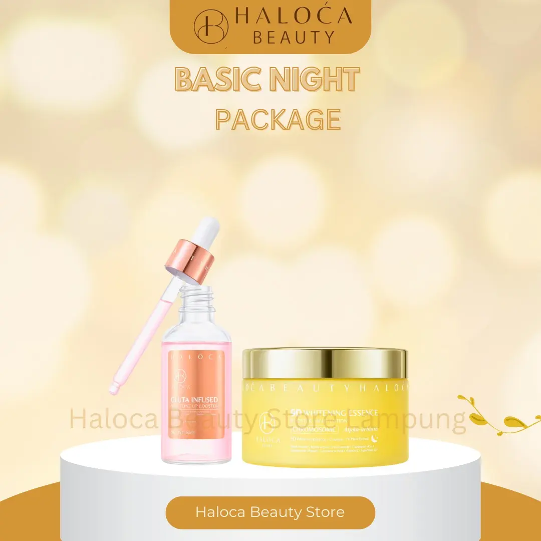 [ HALOCA BEAUTY ] (FOR NIACINAMIDE 5%) (BASIC NIGHT) 1 PCS HB CHROMOSOME 250gr & 1 PCS GLUTA INFUSED 50 ML