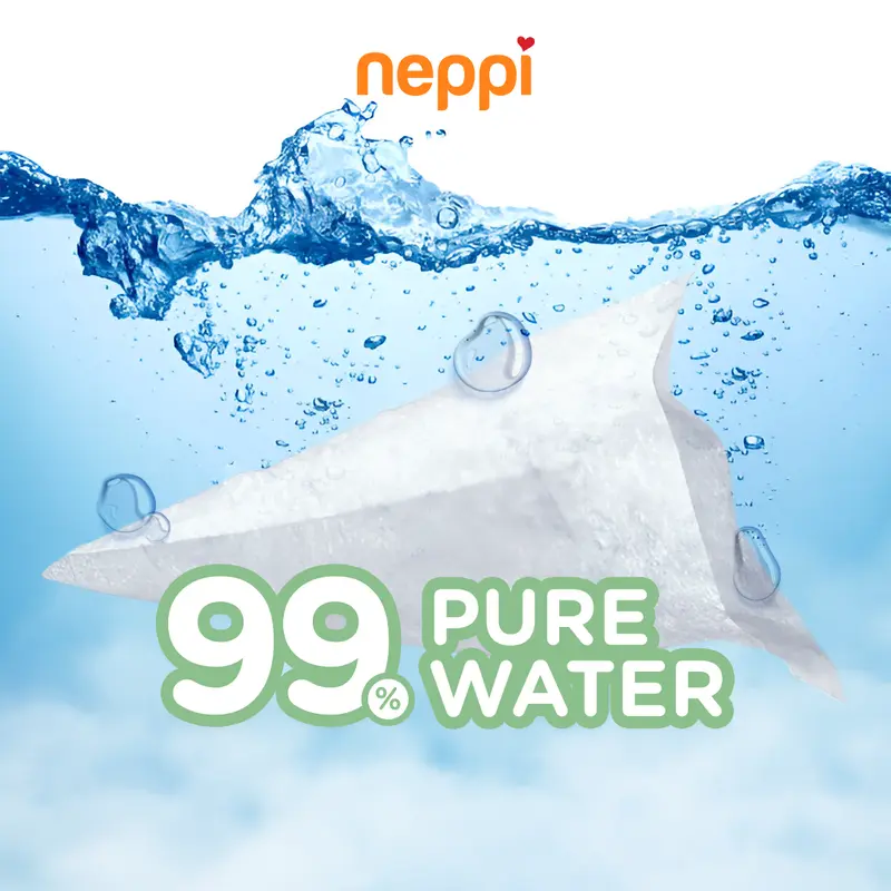 (6 Pcs x 50 Lembar) Neppi Tisu / Tissue Basah Antibacterial Changing diapers Wipes Non-Parfum 1