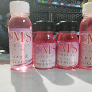 Minyak Stelon CMS" atau "Cold Mould Seal (CMS)" yang digunakan dalam pembuatan gigi palsu.