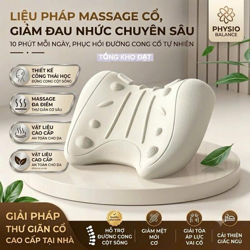 - Gối Công Thái Học Massage Cổ Vai Gáy - Thư Giãn Sống Cổ - Hỗ Trợ Nâng Đỡ Cổ Vai B6