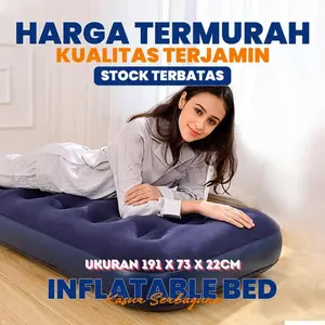 Kasur Angin single Air Bed Matras Kamar Anti Kempes Berkualitas + POMPA