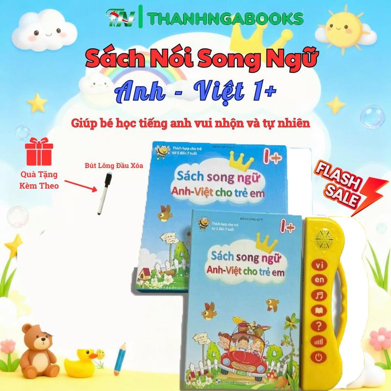  Sách Nói Điện Tử Song Ngữ Anh – Việt Cho Bé 1–7 Tuổi  Giúp Bé Yêu Thích Học Chữ Cái Và Tiếng Anh Dễ Dàng - Phát Triển Trí Thông Minh Cho Bé - Thanh Nga Books - Quà Tặng Kèm Hấp Dẫn 