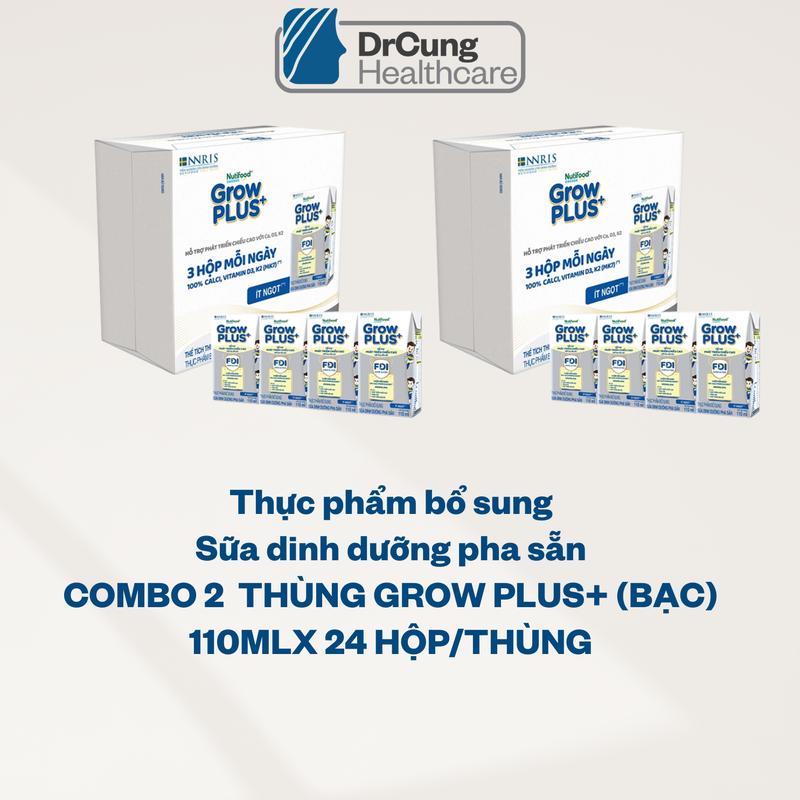 Combo 2 Thùng 24 HỘP 110ML TỔNG 48 HỘP  TPBS Sữa dinh dưỡng pha sẵn GROW PLUS+  Bạc  dành cho trẻ 