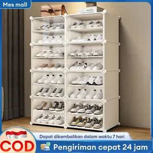 [COD 24H SHIPPING] Lemari sepatu multifungsi tahan debu dan tahan air lemari sepatu besar yang dapat dilipat cantik dan ramah lingkungan ruang penyimpanan yang besar alat penyimpanan yang wajib FurnitureKuwat lan awet ora gampang rusak Mudah dipasang