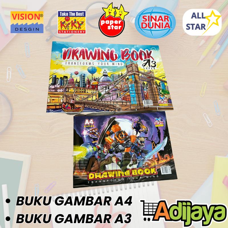 (SATUAN) BUKU GAMBAR ALL MERK SIDU / KIKY / VISION / GLATIK KEMBAR / ALL STAR 0