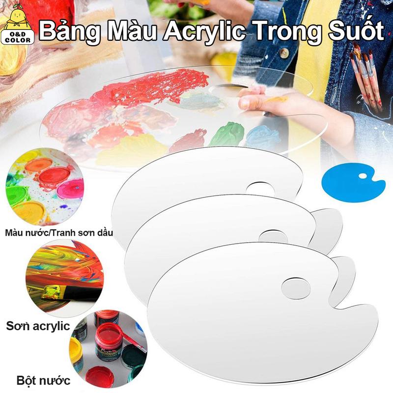 Bảng Màu Acrylic Trong Suốt Bảng Trộn Acrylic Trang điểm Sơn Móng Tay Bộ Dụng Cụ Trộn Sơn Khay Pha Màu Nước Bằng Palette