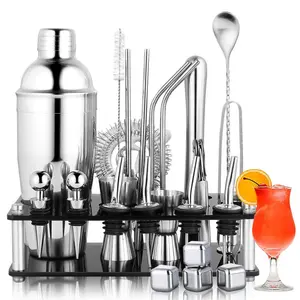 Alat Bartender 1 Set Alat Bartender Lengkap/25 In 1 Set Cocktail Shaker Stainless