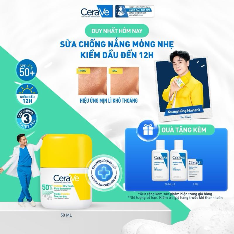 Sữa chống nắng giảm dầu mỏng nhẹ khô thoáng 50ml