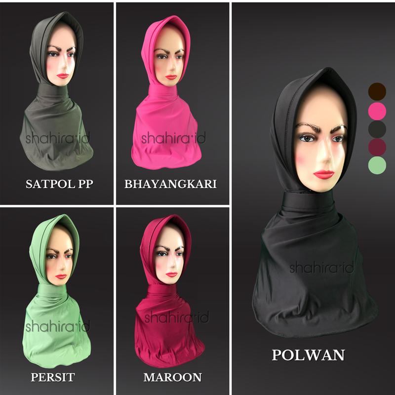 Jilbab Dinas Bhayangkari Pns Polri Premium Hijab Bayangkari Instan Anti Tembem Pad Busa Tebal Kerudung Muslim Nyaman tali 7