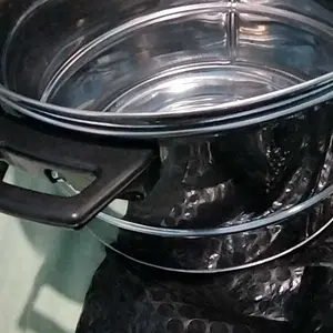 PROMOO..!!panci kukus tutup kaca uk 26,28cm gratis entong nasi Dandang Plastik Stenlis