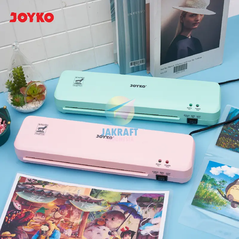 (1 Unit) Mesin Laminating A4 & F4 JOYKO LM-07CO Hot Panas & Cold Dingin Warna Pastel Lengkap