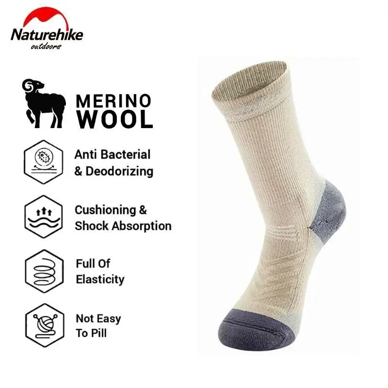 Naturehike Outdoor Sports Thermal Socks Merino Wool Premium Comfort Hiking Socks for Men Women Nature Hike CYY2341ZJ010