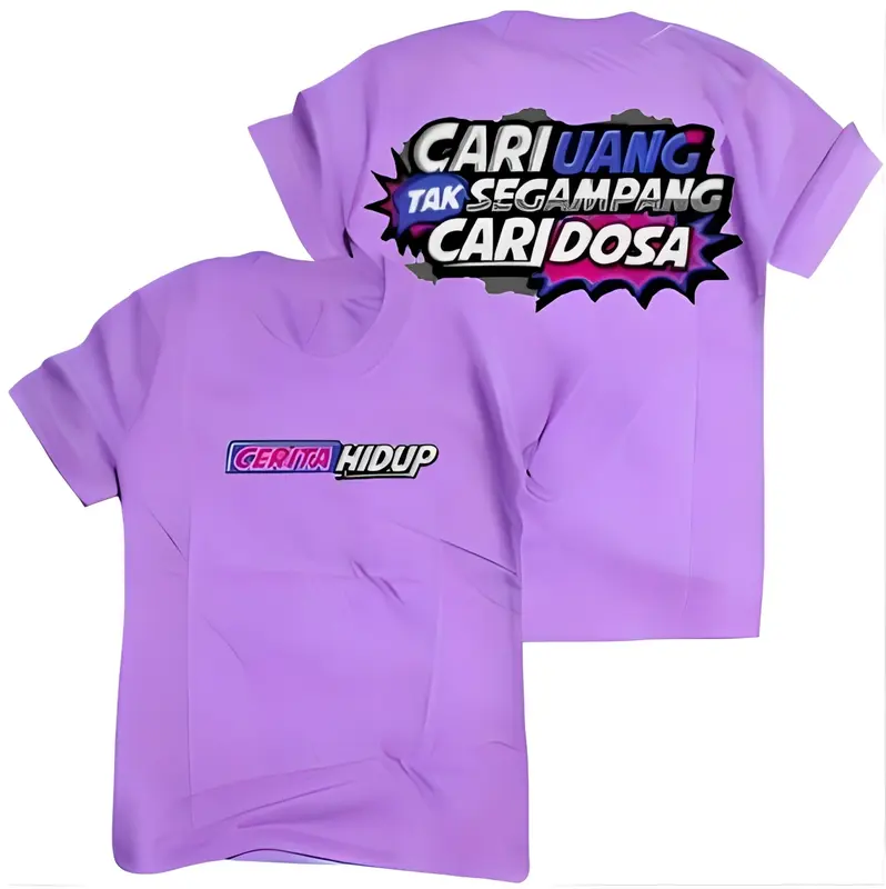 kaos atasan dewasa PRIA/WANITA T-SHIRT variasi kaos oblong distro motif kata kata CERITA HIDUP 4