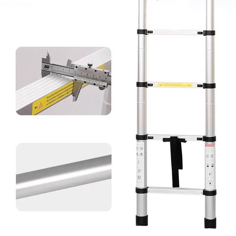 Tangga Lipat Teleskopik Bahan Aluminium Tinggi 410 cm / Anti Slip Kokoh & Tahan Lama / T3D1 1