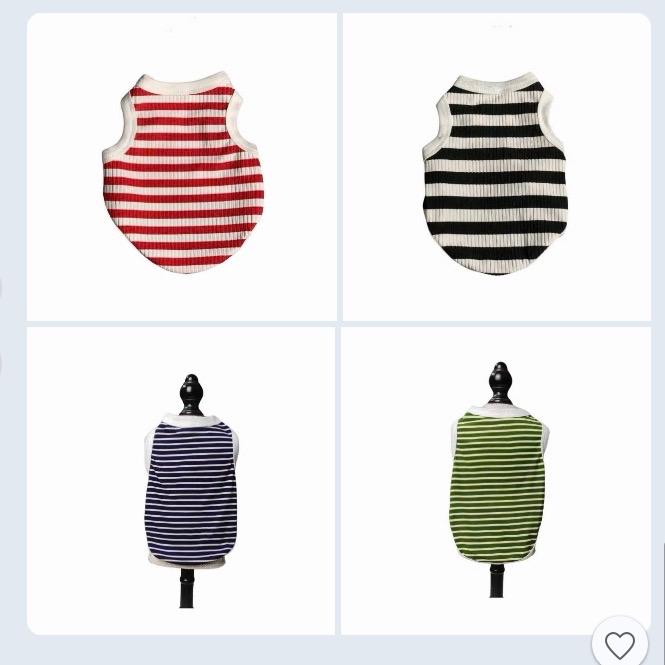 Áo ba lỗ sọc chó mèo vải mát dãn