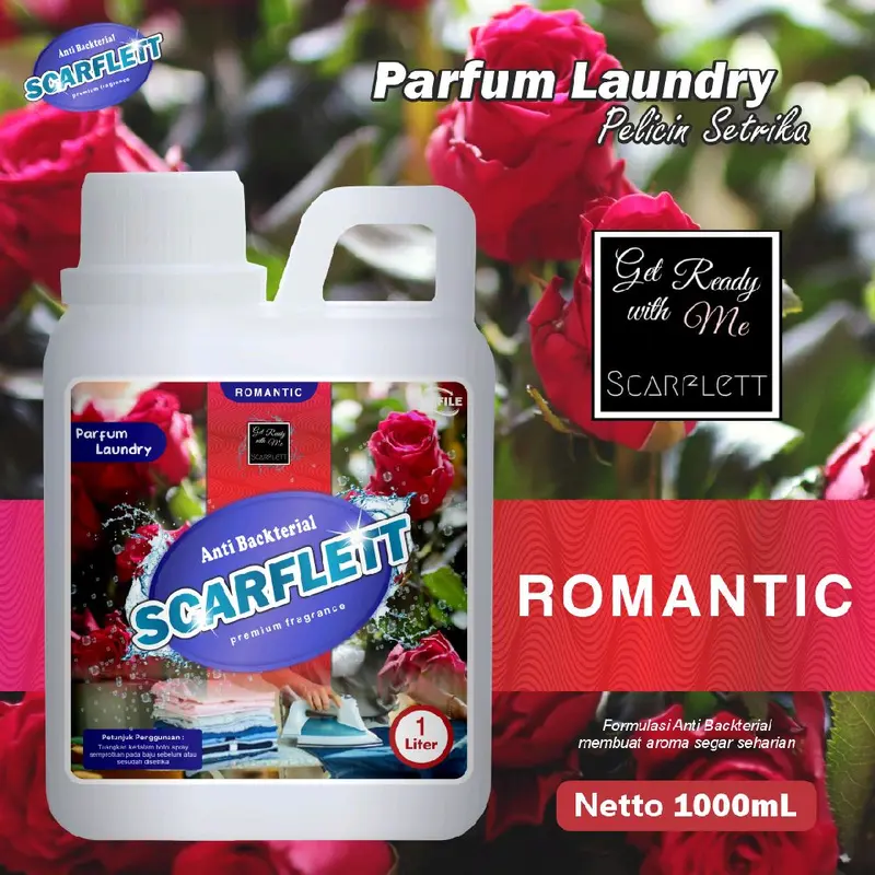 Parfum Loundry Non Alkohol Scarflett Pewangi Pelicin Strika Kain Pakaian 1 Liter Anti Jamur pink Bakteri blue 6