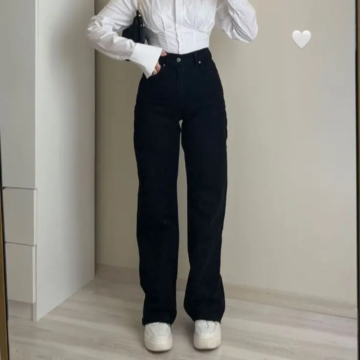 Celana Hightweist Kulot Cewek Loose jeans //Celana kulot cewek hightweist Loose jeans Wanita Waist Panjang 5