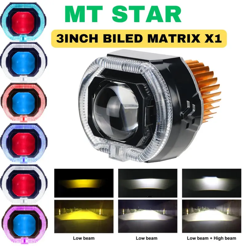 【MT-STAR NEW ARRIVAL】Projie Biled Matrix X1 3 Inch PZ03 New Product Putih Kuning Body Black Plus Kipas Premium 1