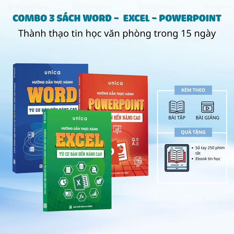 Combo 3 sách Excel - Word - Powerpoint Từ Cơ Bản Đến Nâng Cao