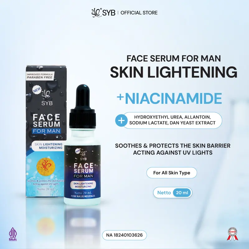SYB Face Care For Man Original Brightening & Acne Series [Paket Perawatan Wajah Pria untuk Membersihkan & Mencerahkan dengan Niacinamide Salicylic Acid & Witch Hazel Extract] 1