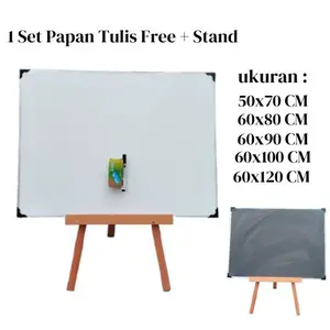 1 Set Papan Tulis Sedang + Stand / Penyangga Free Spidol Penghapus / Stand 50 cm - Stationery