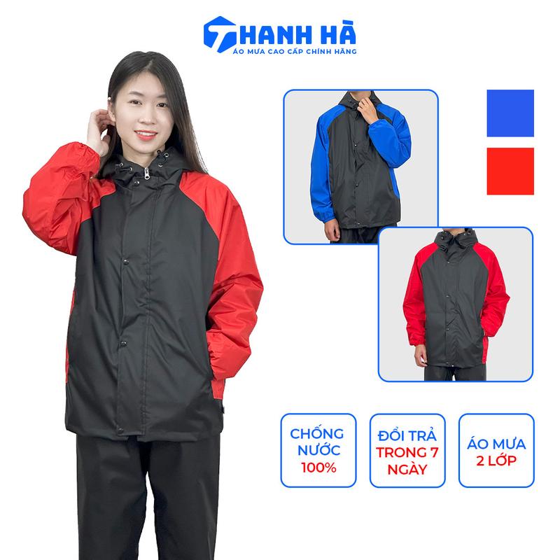 Bộ quần áo mưa nam nữ 2 lớp cao cấp chống thấm nước kiêm chắn gió