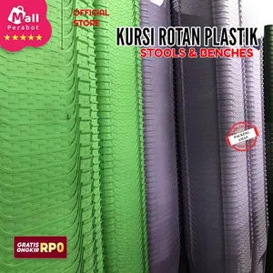 Mall Perabot [6 Pcs] Kursi Baso | Bangku Plastik Segi Rotan Motif Anyam | Taman Kursi Bakso Furniture