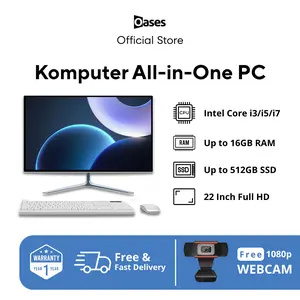 Komputer Full PC All-in-One Baru Terbaru HD Super Tipis Intel Core i3/i5 Untuk Rumah, Belajar, Kantor, Gaming dan Hiburan - 19/22 Inch Gratis Keyboard dan Mouse! . Kemasan karton dan busa Rak Kayu Inklusif Garansi 1 Tahun Windows 10 Ssd White