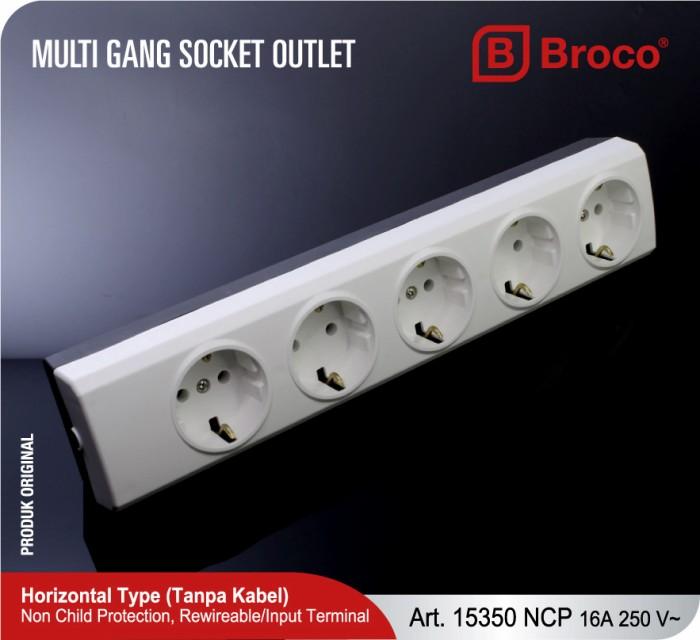 Gambar Broco Stop Kontak 5 Lubang 15350-55NCP  (Non Child Protection) dari Broco Official Kota Administrasi Jakarta Barat Tokopedia