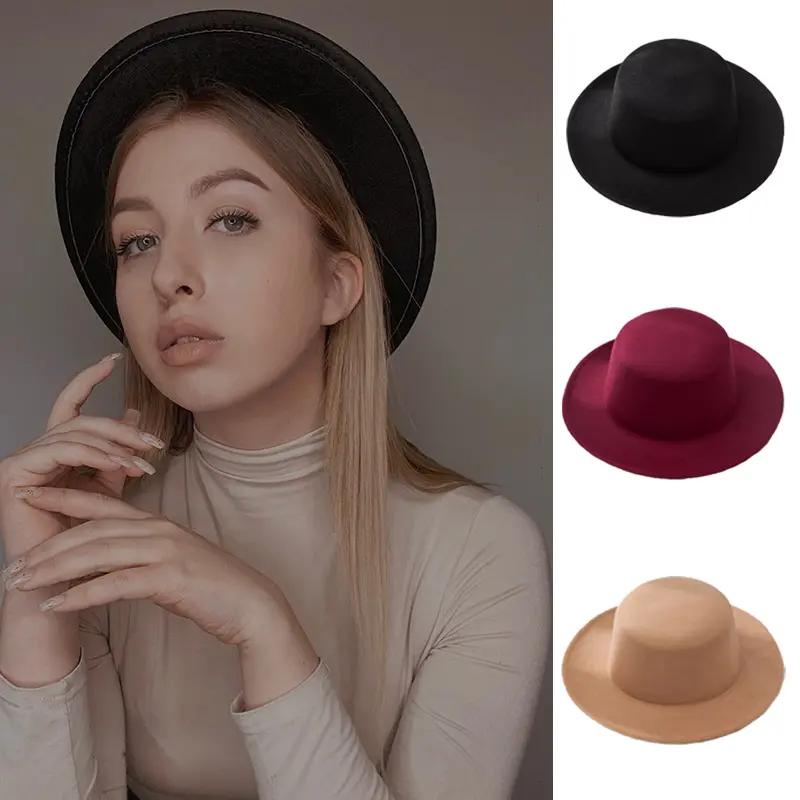 Winter Elegant Women Hat Wide Brim Ladies Girls Cap