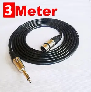 MIC KABEL / CABLE MICROPHONE ORIGINAL XLR female to jack akai 6.5 Panjang 3 Meter