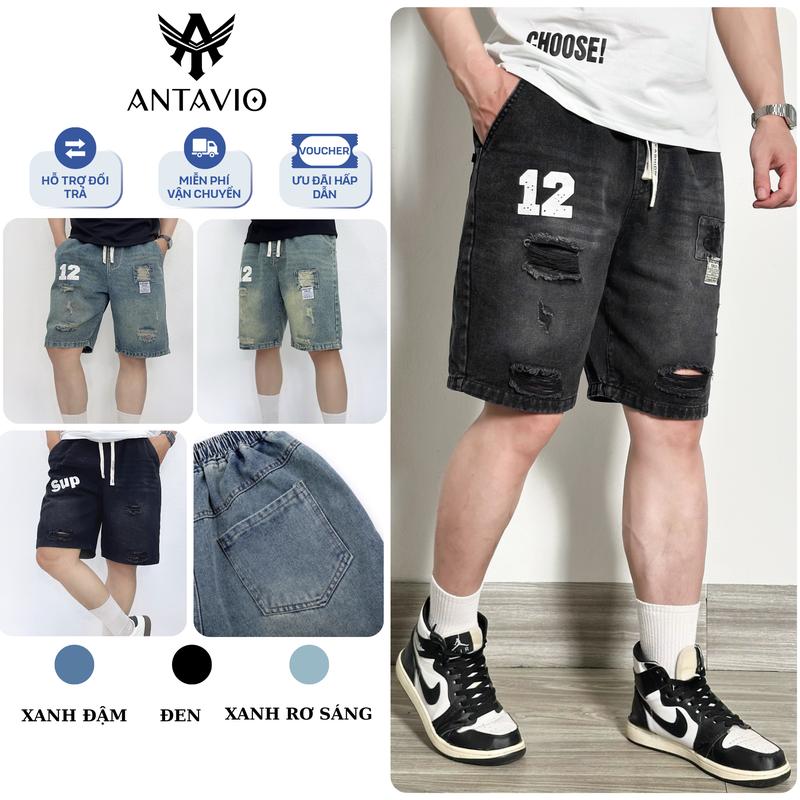  Quần short jean  Quần jean đùi nam ANTAVIO phong cách thời trang  Hàn Quốc M-3XL 45-90KG NGỐ JEAN 367 quần  jean  lửng  nam  2025 